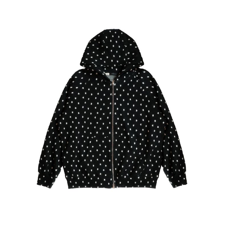 Star Hoodie Zip up (black)