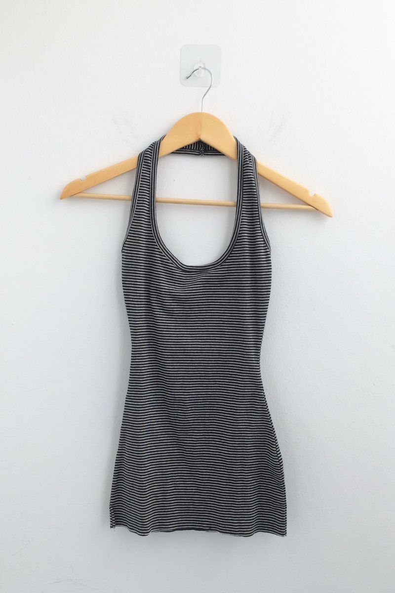 Stripe halter sleeveless