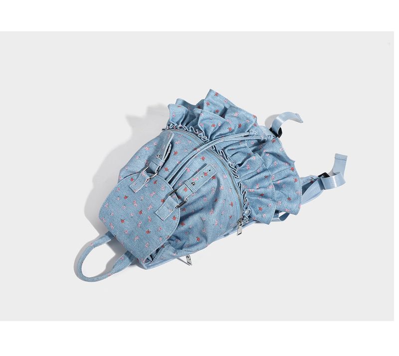 French Dot Lace Backpack - Large Capacity Schoolbag & Picnic Backpack