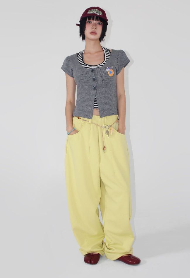 3-BUTTON PUNCHING CARDIGAN