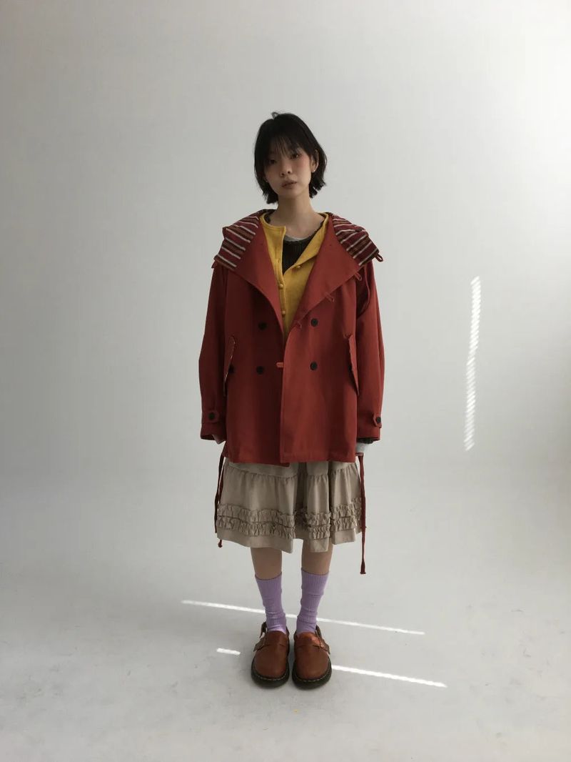 Hapo Button Hooded Short Field Jacket (2color)
