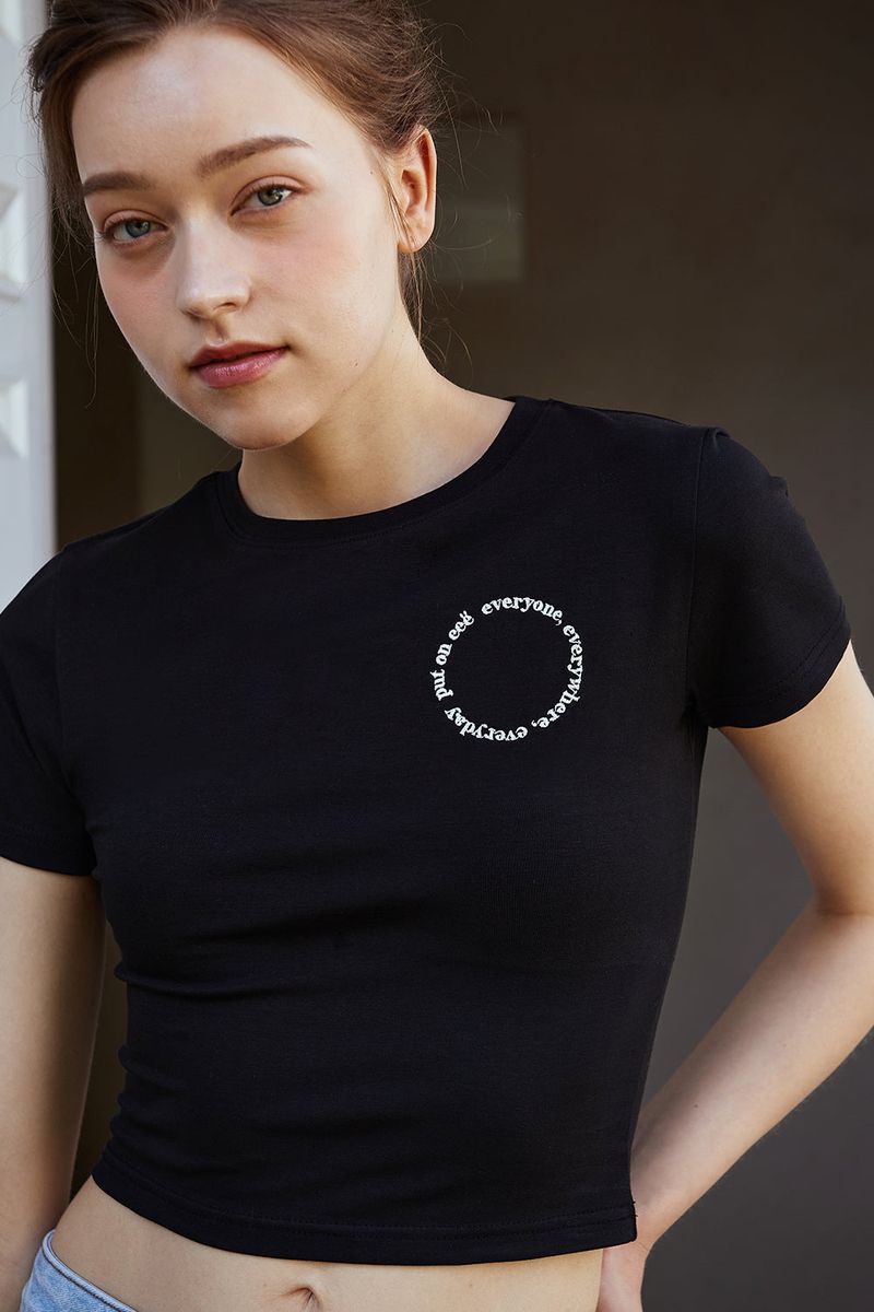 ROUND LOGO CROP T-SHIRTS_2COLORS