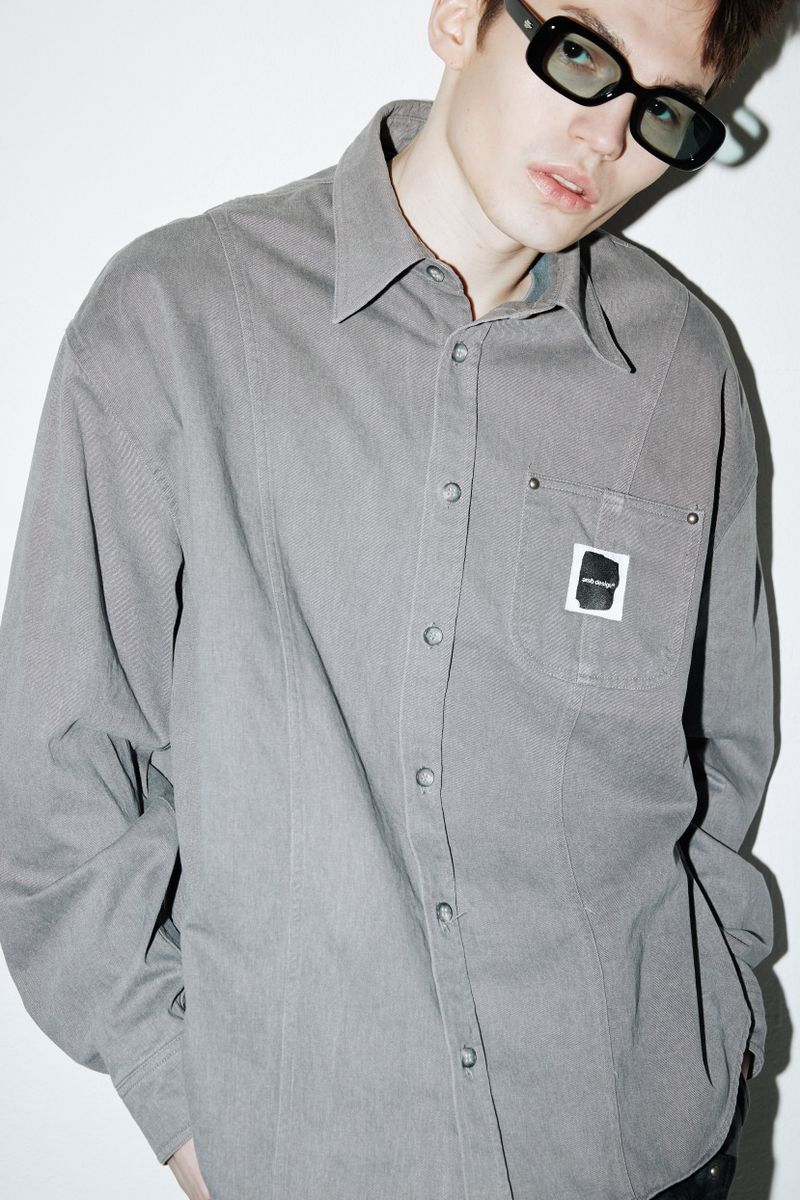 Garment Washed Work Shirts (Owen-charcoal)