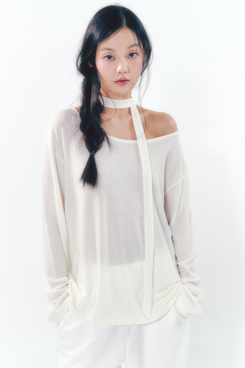 MOILLY（モイリー）の「Knit Tie Long Sleeve Set Ivory（Tops）」