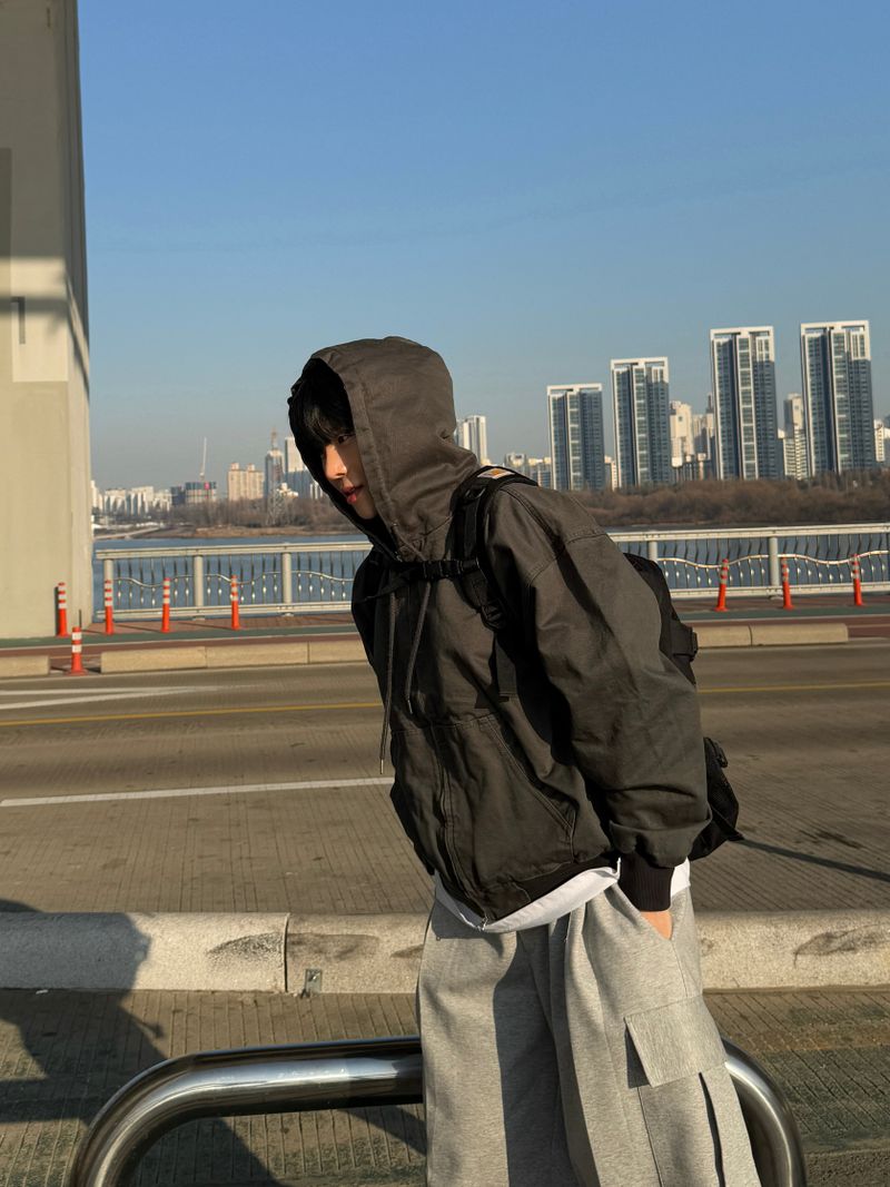 Snap cargo wide sweatpants