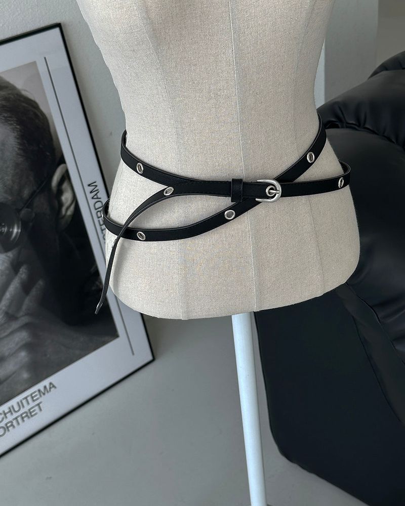 Delight-J(ディライトジェイ)の「two-string punching eyelet cross layered belt(Fashion Accessories)」