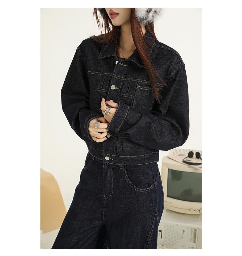Retro Tie-back Denim Jacket