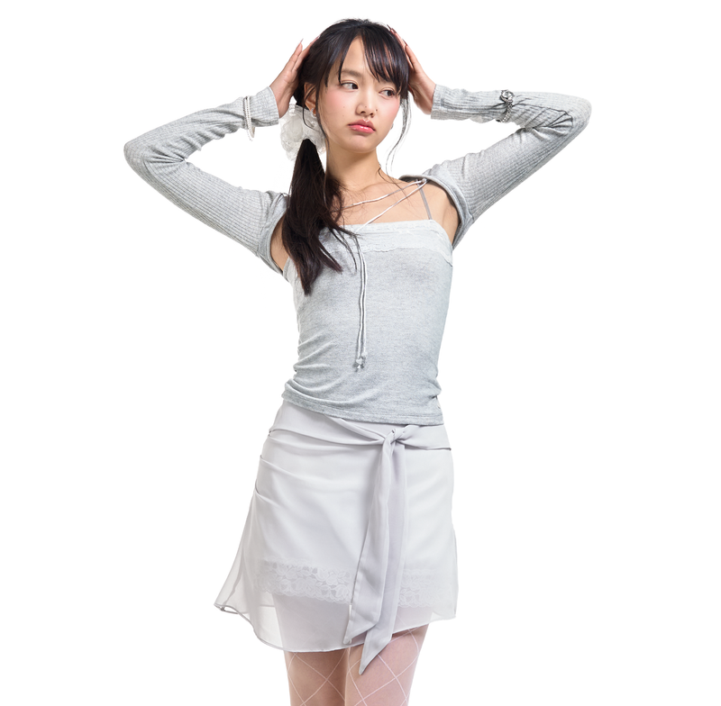 Forusring（フォーラスリング）の「LILY LACE BOLERO SET-UP [GREY]（Tops）」