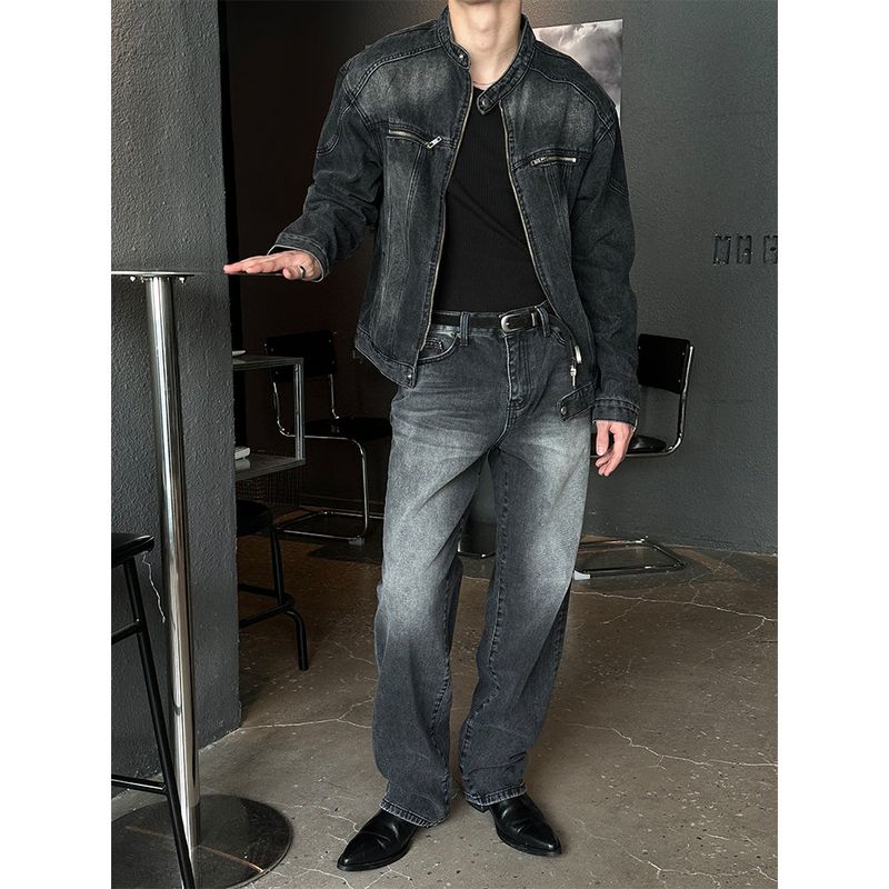 [PROMOTION] Domingo biker denim jacket (2color)