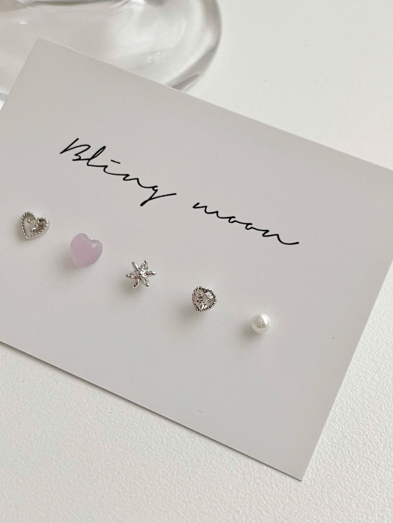 [5 set] pink rub piercing set 