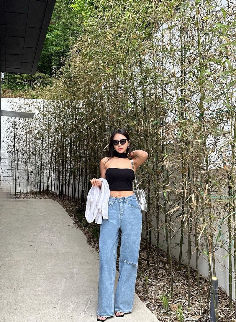 DESTROYED WIDE DENIM PANTS code 21006