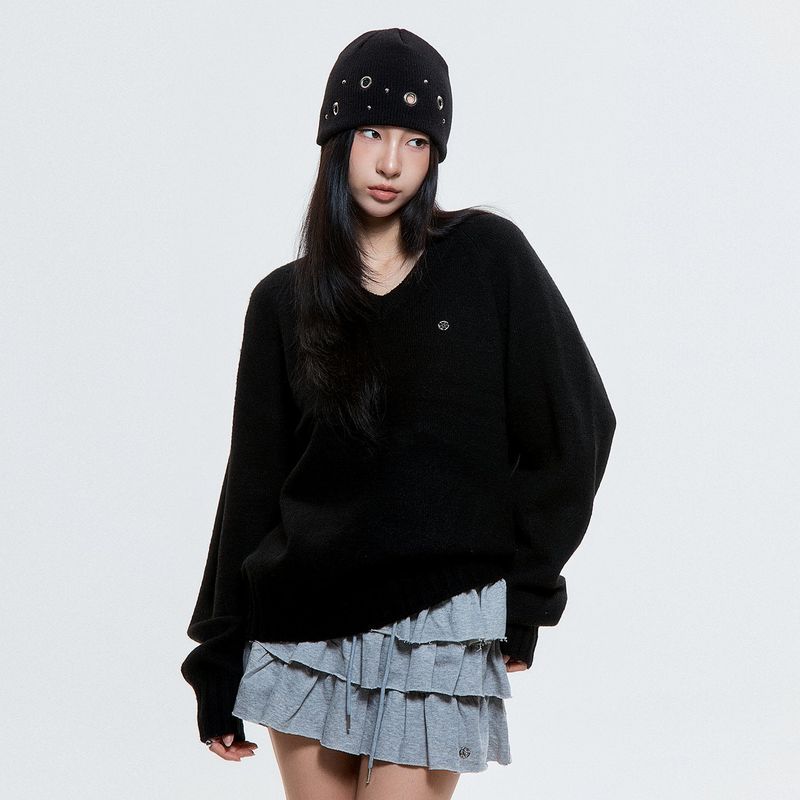 (DUC) Raglan Knit Black