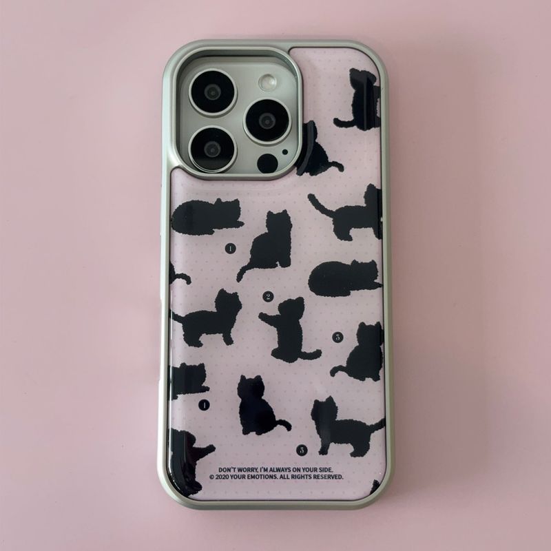 your emotions(ユアーイモーション)の「beloved cat silver frame case (pink dot)(Smartphone Accessories)」