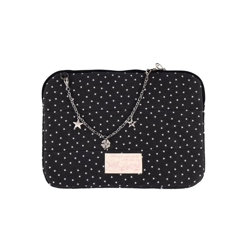 Star Chain Notebook Pouch_cotton black
