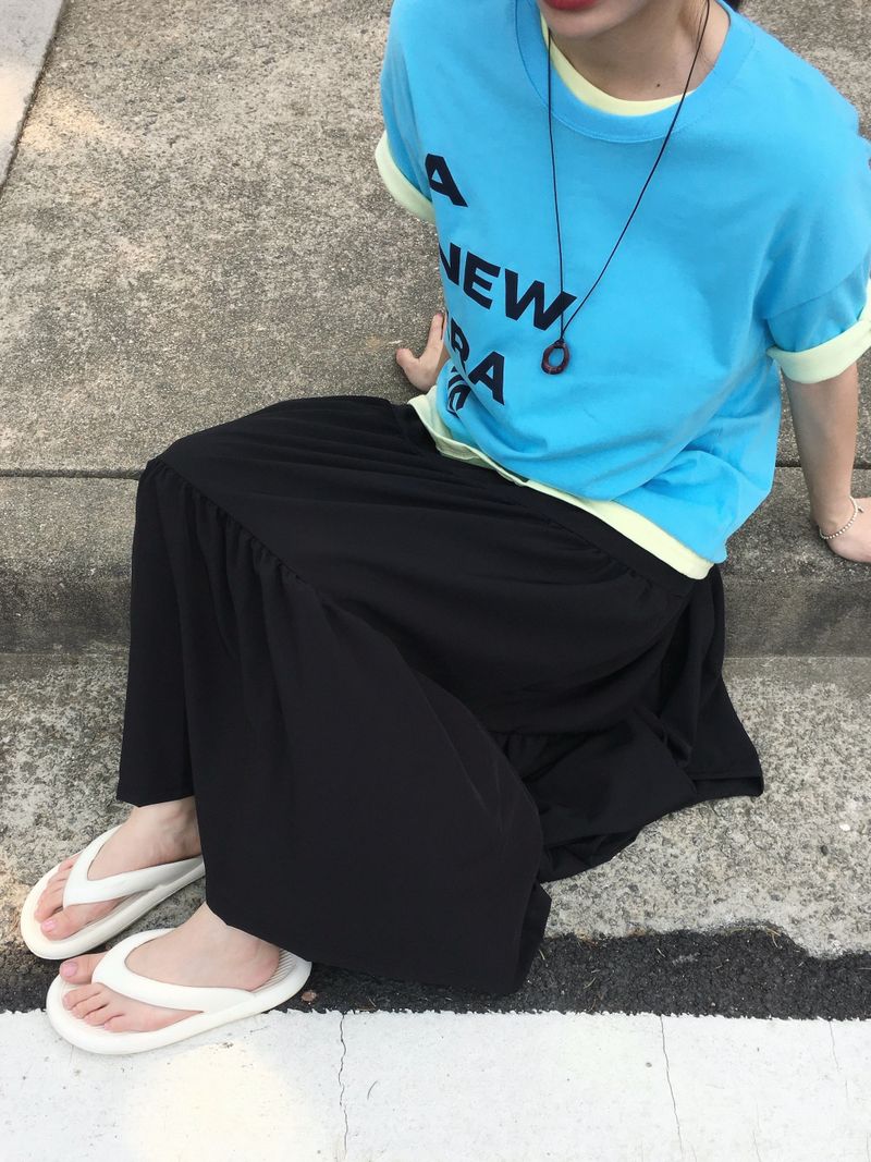 Flora Triple-Ruffle Long Skirt (2 Colors)