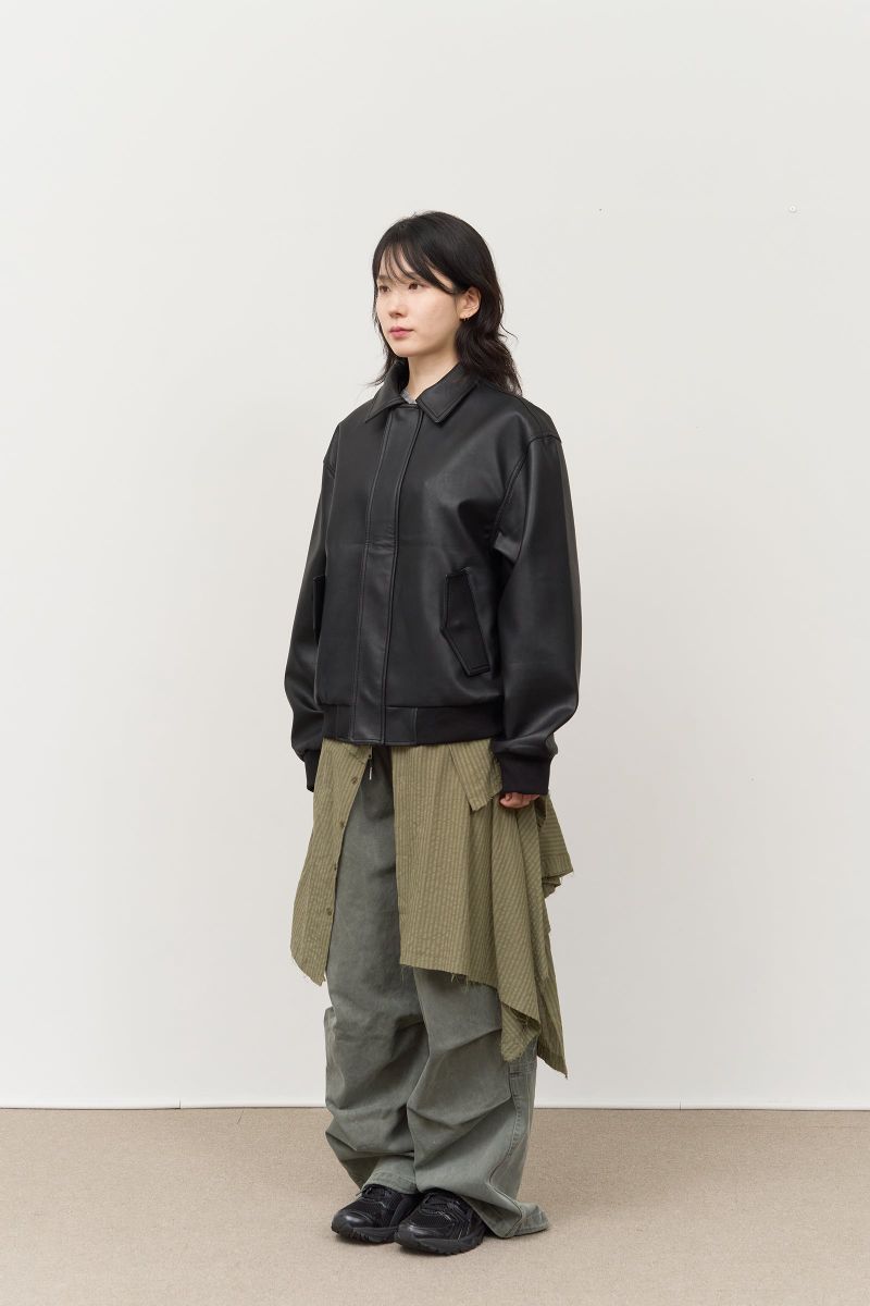 Base Leather Blouson (2color)
