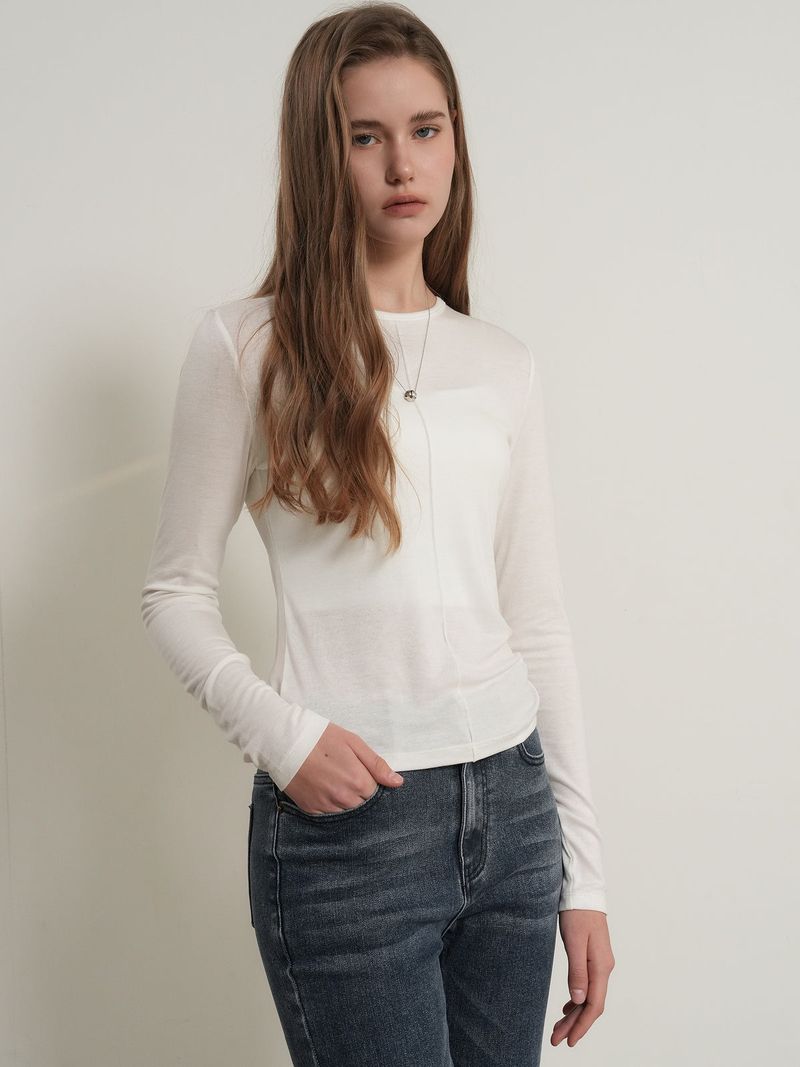 GENERAL IDEA（ジェネラルアイディア）の「テンセルラウンドネックピンタックTシャツ（Tops）」