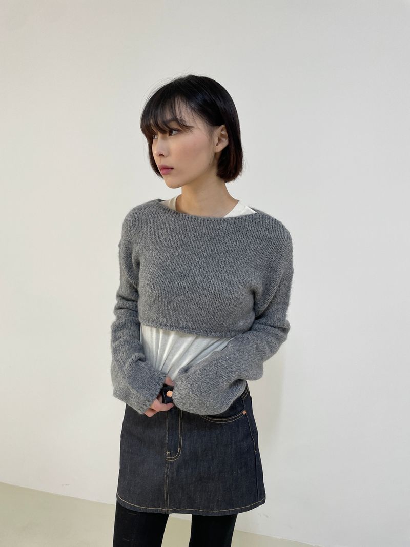 Cookie deep non-fade denim skirt