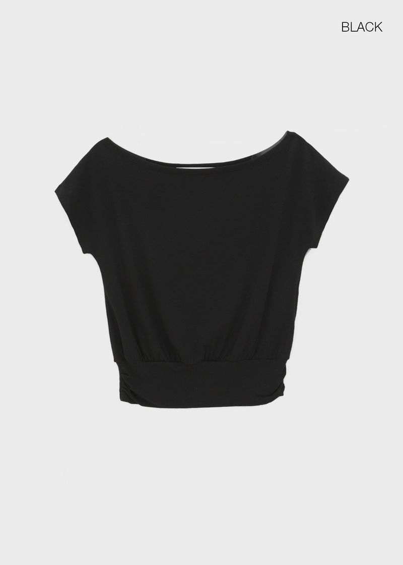 [MADE] Tepo Dolman Boat Neck Short Sleeve Top