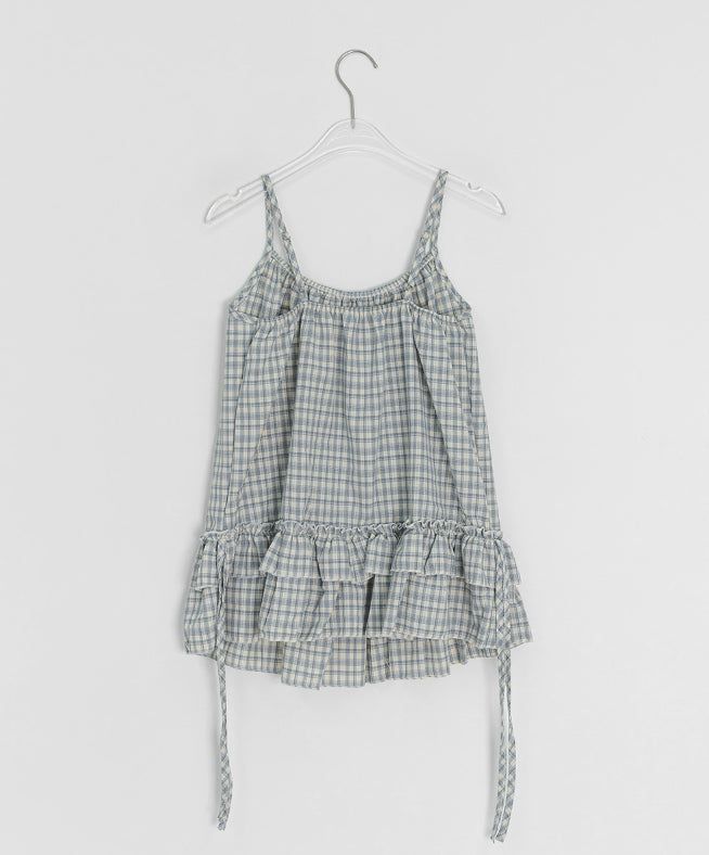 Yuhari Check Tiered Bustier Sleeveless Blouse