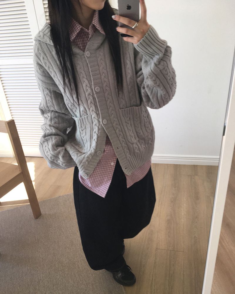 [MADE] Saru Twisted Pocket Hooded Knit Cardigan