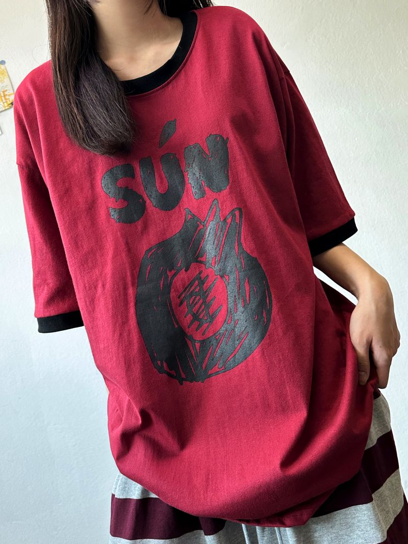 Sungre Raglan Contrast Oversized Tee 3color