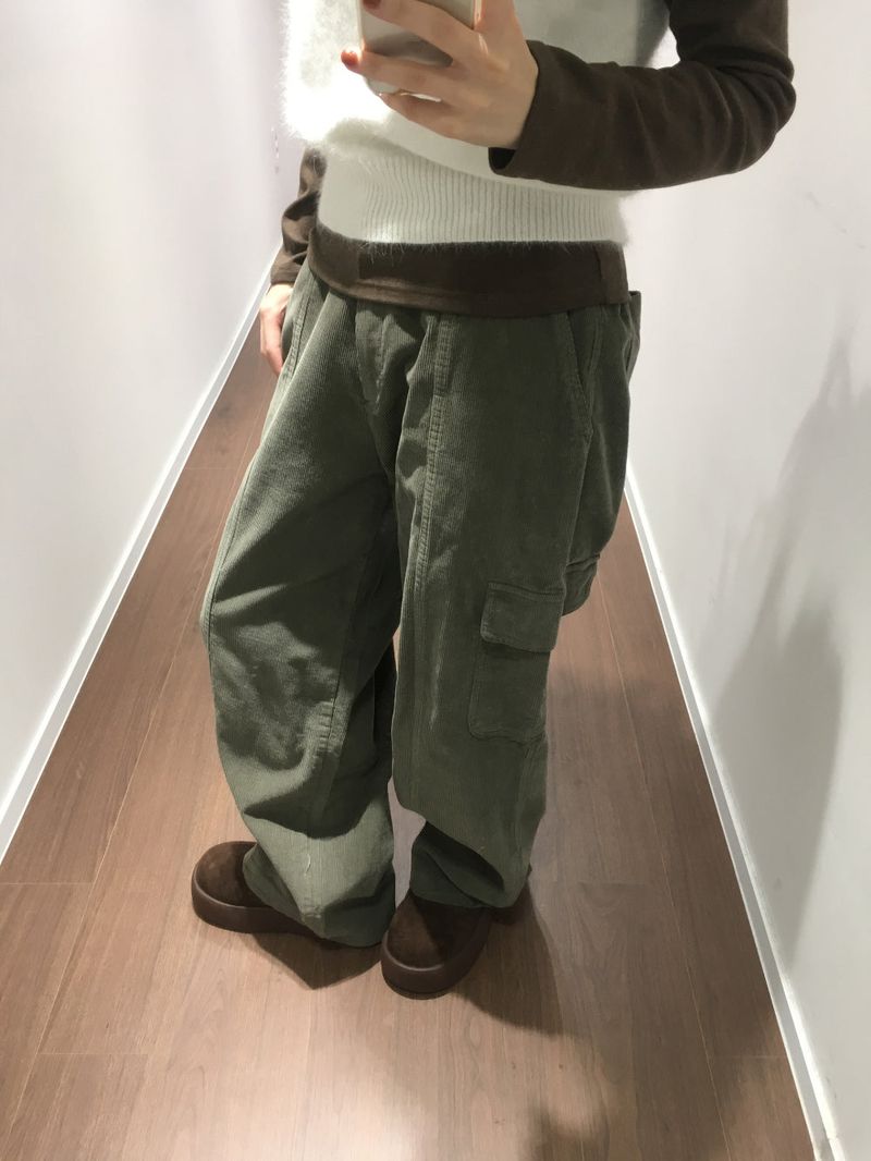 Corduroy Pintuck Cargo Pants (3color)