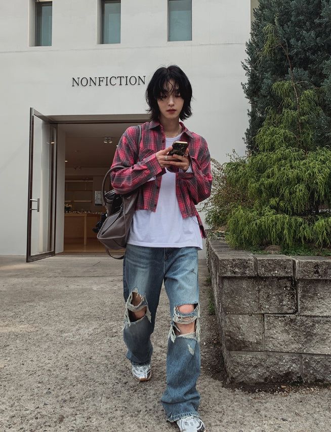 Bohemian Damage Wide Denim Pants