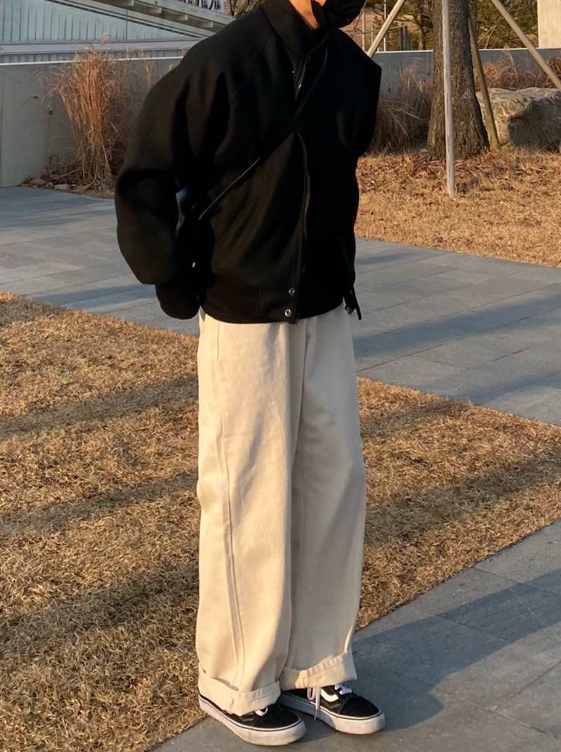 Ivory balloon wide pants