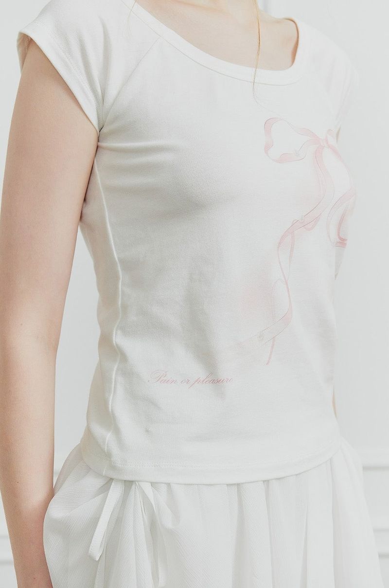 VERA RIBBON TEE white