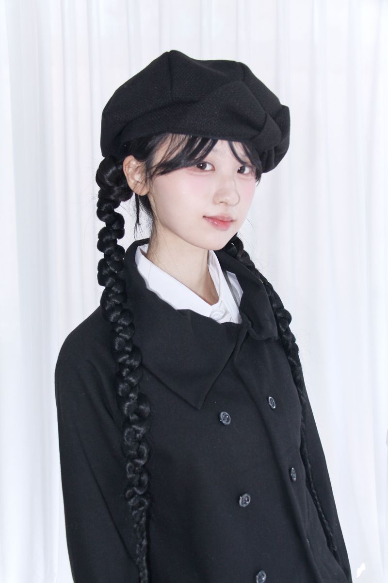 unbalanced diagonal collar double short jacket