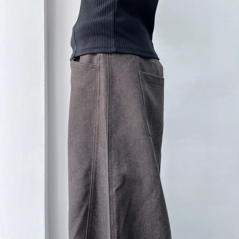 Belted Curved Balloon Trousers