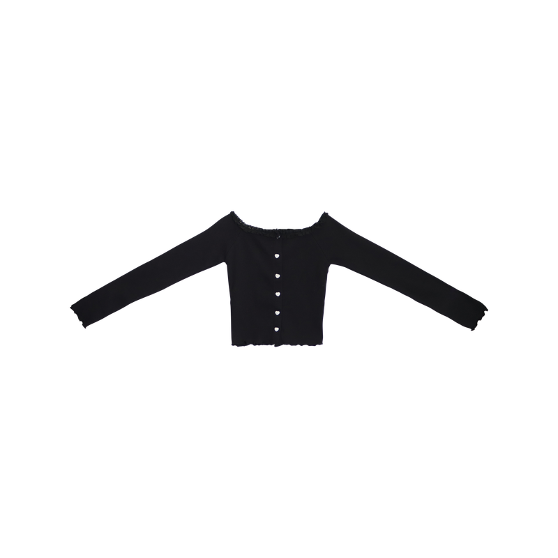 SUGAR OFF-SHOULDER CARDIGAN