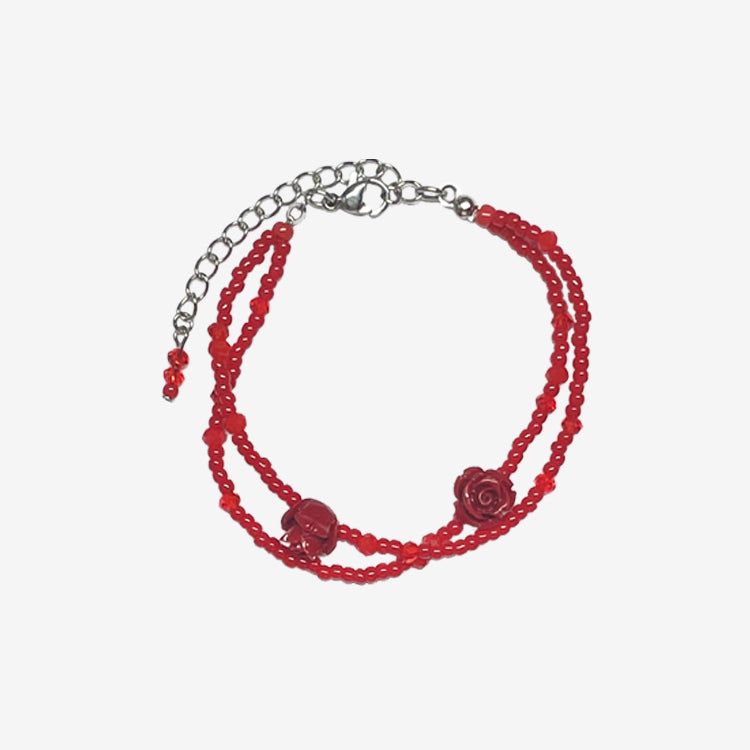 HYONNY.JSG(ヒョニネジャンシング)の「Rose Fit Beaded Bracelet Red(Accessories)」