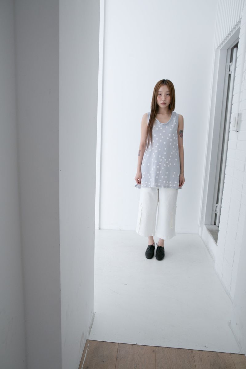 dot back knot sleeveless top(2colors)