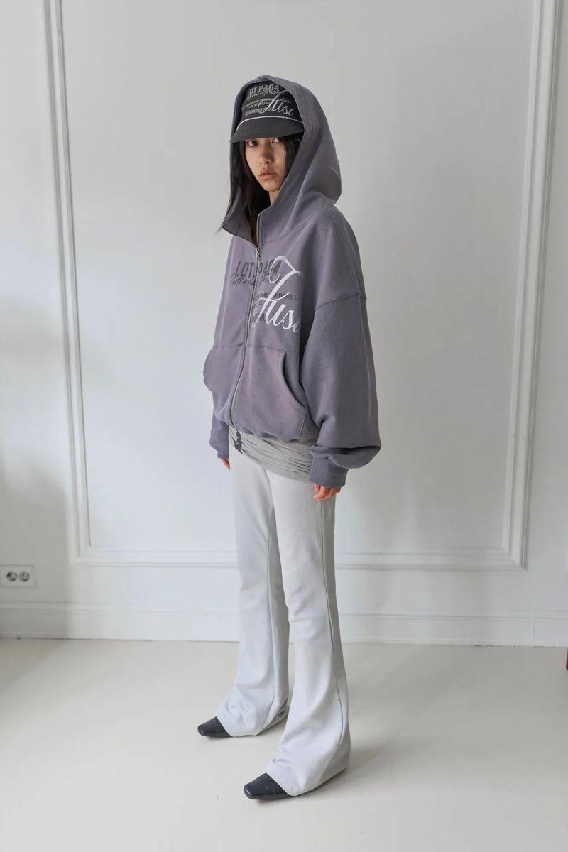 26SS★ HIGH NECK VINTAGE PIGMENT HOODIE ZIP-UP