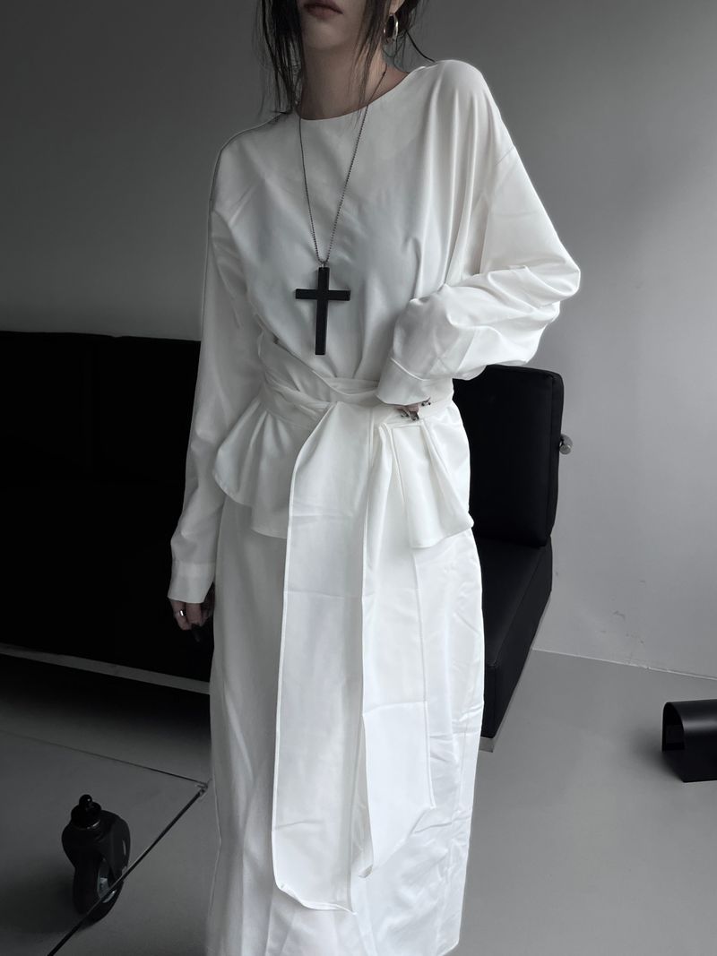 twin sheer belted set-up (4color)