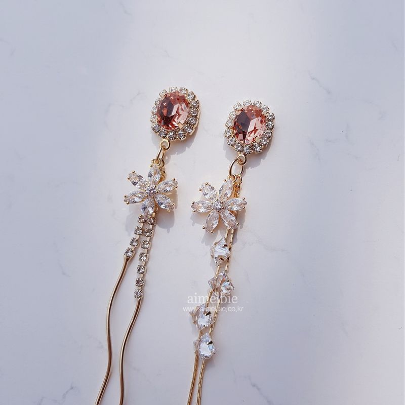 Diamond Petals Earring - Peach Pink