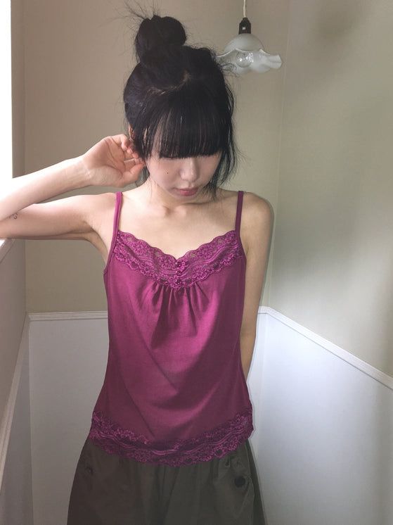 BAON（バオン）の「Rites Two-Way Button Lace Strap Sleeveless（Tops）」