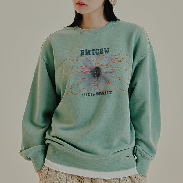 ROMANTIC CROWN（ロマンティッククラウン）の「STITCH SLOGAN FLOWER CREWNECK（Tops）」