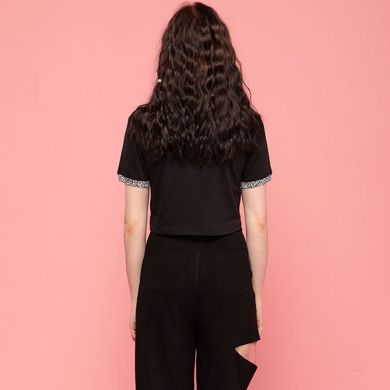 LEOPARD POINT TEE (BLACK)