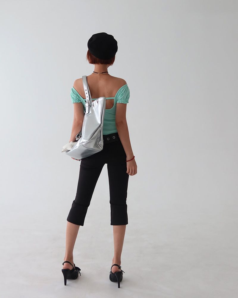 Napoleon V-Neck Off-Shoulder Short Sleeve Tee