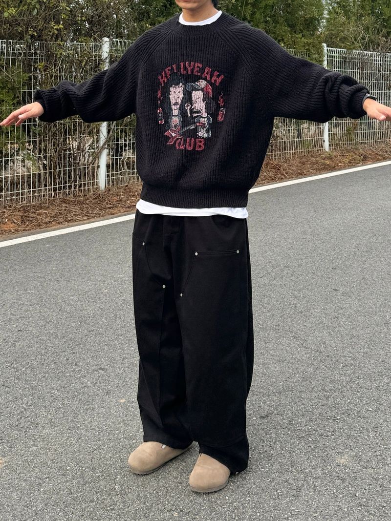 Balloon double knee sweatpants
