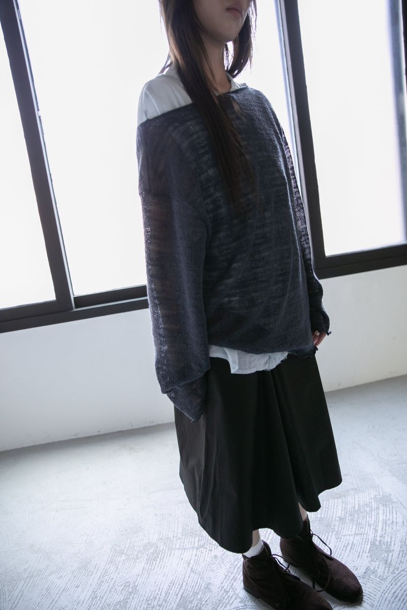 soft slub loose knit top(2colors)