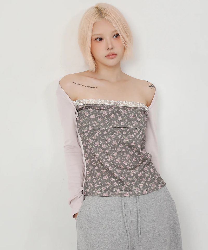 Layered Floral t-shirt_pink