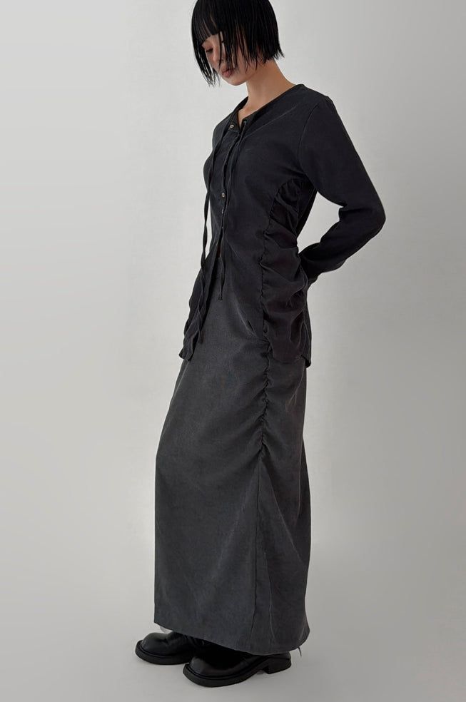 SHIRRING LONG SKIRT
