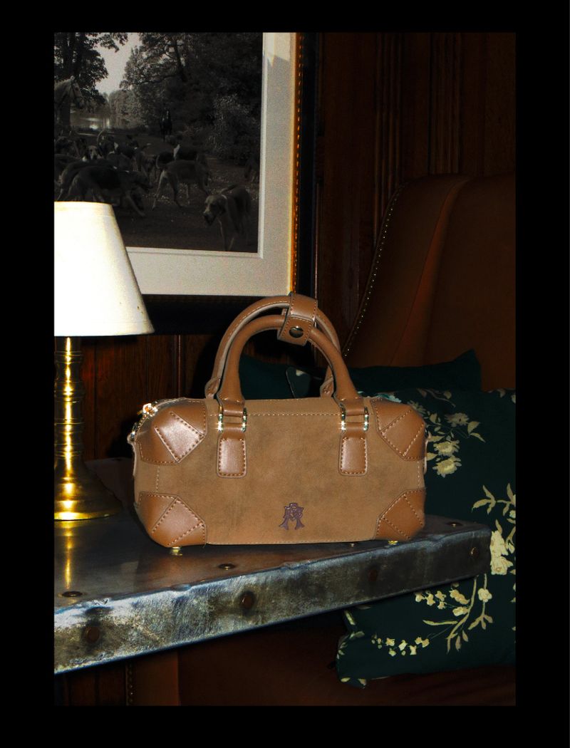 Mini “DOLAT-ABAD” Suede Bowling Bag