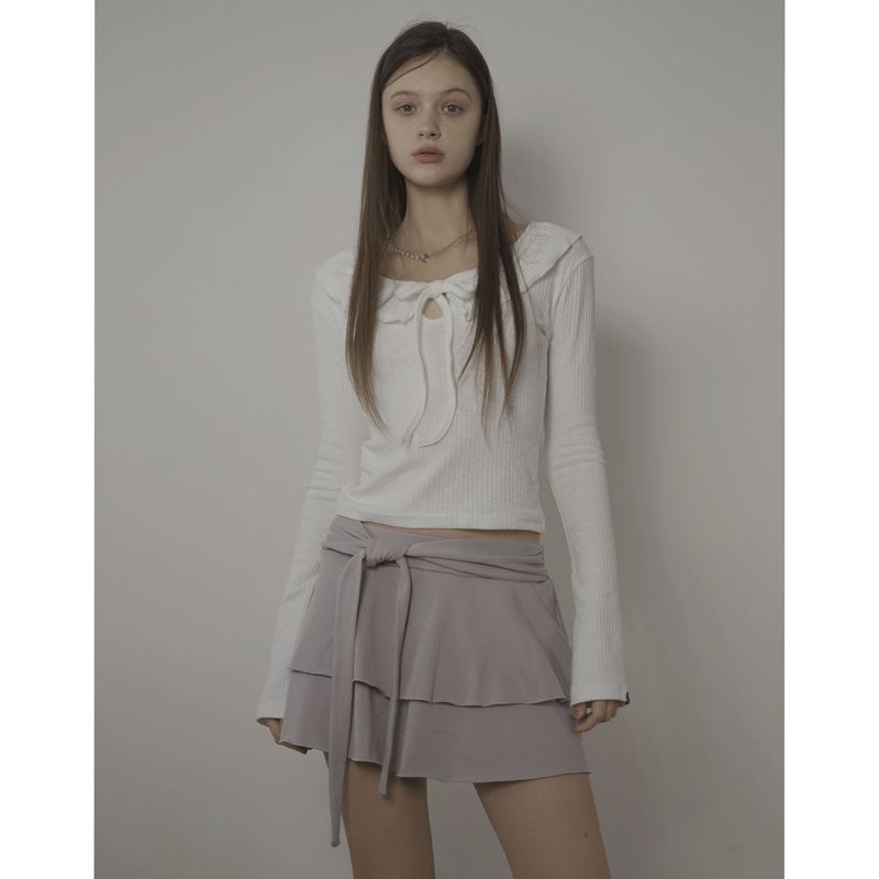PLIE SKIRT-MAUVE GRAY