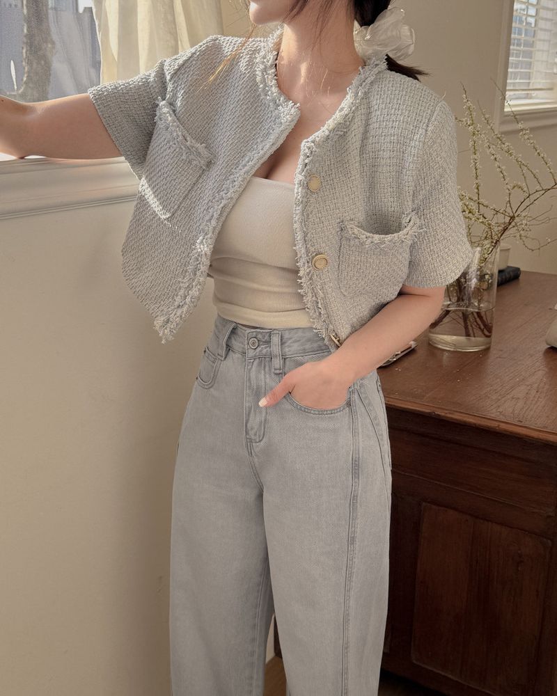 Hab Tweed Short-Sleeved Jacket