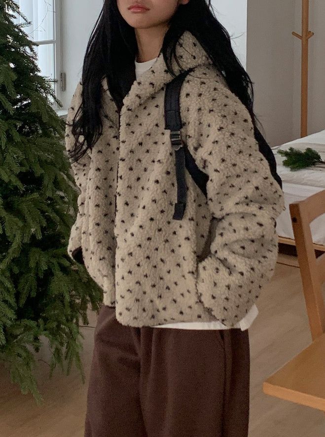 BAON（バオン）の「Qco Reversible Wool Dot Hood Fleece Zip-Up Jumper（Jackets/Outerwear）」